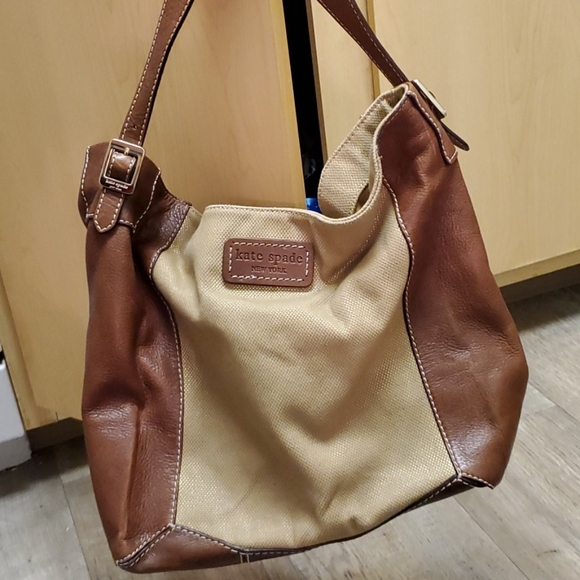 Kate Spade Leather Canvas Hobo Bag - Picture 3 of 14